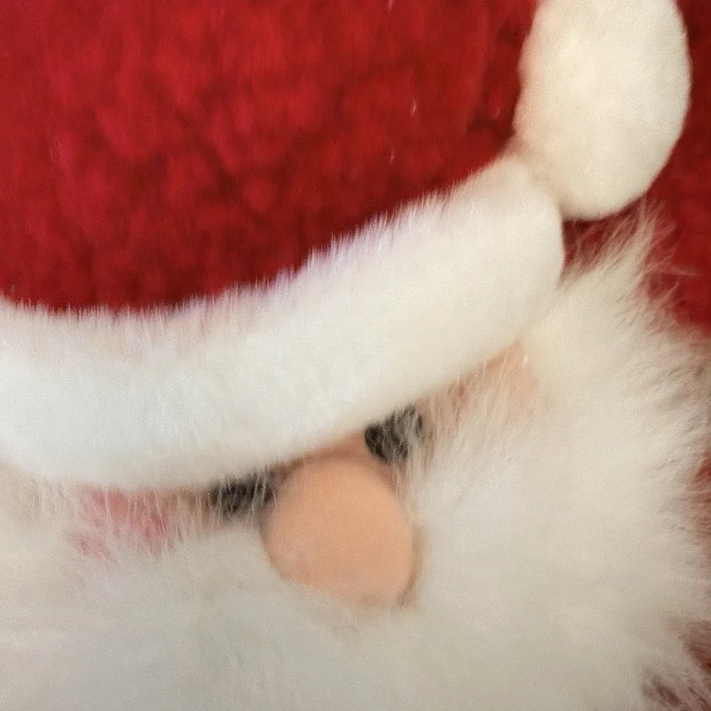 Vintage Christmas Stocking Santa Claus‎ Plush Sherpa Red White Holiday Decor